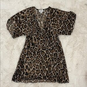Leopard Bathing Suit Coverup Dress